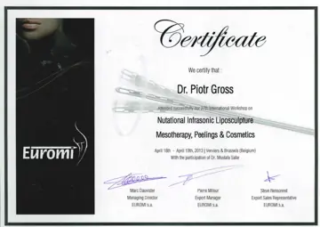 Certyfikat — dr Piotr Gross